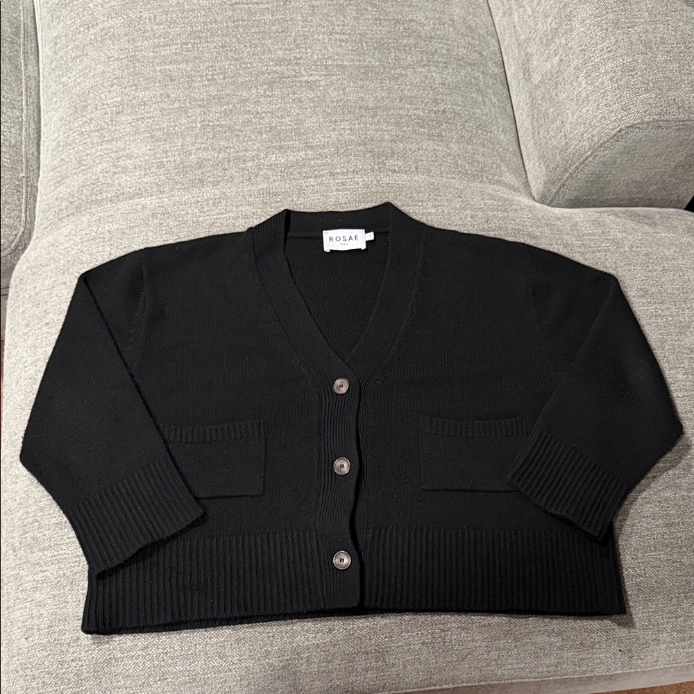 Rosae Paris Wool Cashmere Black Cardigan
